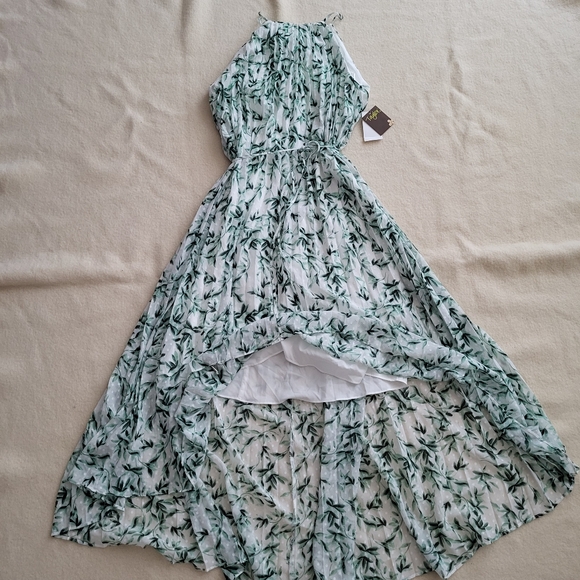 NWT Taylor Maxi Dress Women's Size 10 White Sheer With Green Floral - Picture 1 of 12